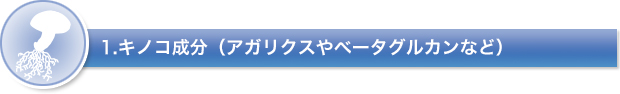 1.キノコ成分（アガリクスやベータグルカンなど）